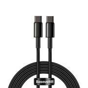  Дата-кабель Baseus Tungsten Gold (CATWJ-A01) Fast Charging Type-C to Type-C 100W 2m Black 