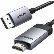  Кабель UGREEN DP119 15773 DP to HDMI 4K Cable 1m Black/Silver 