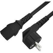  Кабель питания Greenconnect Prof GCR-54381 Евровилка угловая - С13 3*1,0mm 10.0m черный 