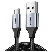  Кабель UGREEN US290 60146 USB 2.0 A to Micro USB Cable Nickel Plating Alu Braid 1m Grey/Black 