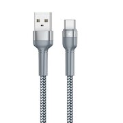  Дата-кабель REMAX RC-124a Jany Aluminum Alloy Braided 2.4A Data Cable Тype-C 1м серебро 