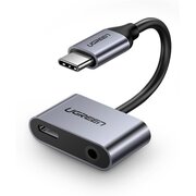  Переходник/адаптер UGREEN CM193 50596 Type C Male To 3.5mm Audio + Type C Female Adapter 