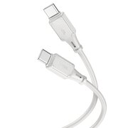  Дата-кабель HOCO X101 Assistant 60W silicone charging data cable Type-C + Type-C серый 