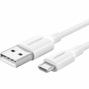  Кабель UGREEN US289 60143 USB 2.0 A to Micro USB Cable Nickel Plating 2m White 