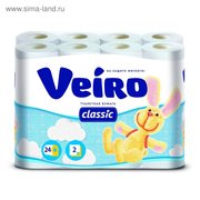  Туалетная бумага Linia VEIRO Classic 2сл. 24шт. Белая (1684840) 