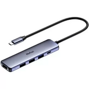  USB-концентратор Netac WF13 .(NT08WF14-30GR), 6in1 Type-C to 3xUSB3.0 + 1xHDMI( 4k/30Hz) + microSD + SD 