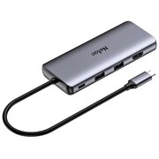  USB-концентратор Netac WF15 NT08WF15-30GR Type-C to USB3.0*2+USB2.0*2+HDMI+PD+mSD/SD 2.0+Audio+RJ45+VGA 