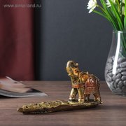  Сувенир полистоун с подставкой под благовония "Слон на листе" 9х17х5 см (4556676) 