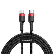  Дата-кабель Baseus Cafule PD2.0 (CATKLF-G91) 60W flash charging USB cable (20V 3A) type-C 1м красно-чёрный 