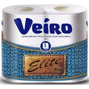  Туалетная бумага Veiro Elite, 3 слоя, 4 рулона, белая (9194019) 