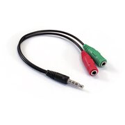  Кабель аудио ExeGate EX-CCA-417-0.2 EX284944RUS 3.5mm Jack M 4pin/3.5mm Jack F Stereo+3.5mm Jack F микрофон 0,2м 