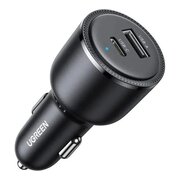  АЗУ Ugreen CD239 (90645) USB-C PD+USB-A 63W Fast Car Charger without Cable black 