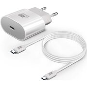  СЗУ BORASCO Power Delivery, 20W + Дата-кабель Type-C - Type-C, 3А, 1м, белое 