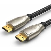  Кабель UGREEN DP112 60844 1.4 DP M/M Round Cable Zinc Alloy Shell with Braided 3m Black 