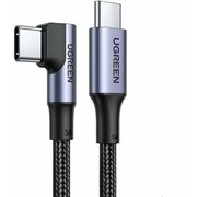  Кабель UGREEN US334 20583 USB-C 2.0 Male To Angled 90° USB-C 2.0 Male 5A Data Cable 3m Black 