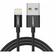  Кабель UGREEN US155 80823 USB-A Male to Lightning Male Cable Nickel Plating ABS Shell 2m Black 