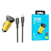  АЗУ BOROFONE BZ26 Searcher single port PD30W car charger set (C to iP) желтый 