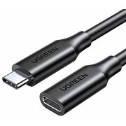  Кабель UGREEN US353 10387 USB-C/M to USB-C/F Gen2 5A Extension Cable 10Gbps 1m Black 