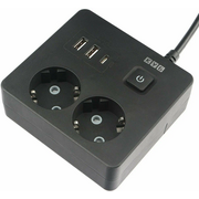  Сетевой удлинитель Power Cube PC-1B-2M 1.9м (2 розетки) черный (коробка) 
