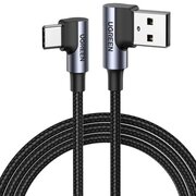  Кабель UGREEN US176 70875 Right Angle USB-A to USB-C Cable 3m Space Gray 