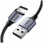  Кабель UGREEN US288 60408 USB-A 2.0 to USB-C Cable Nickel Plating Aluminum Braid 3m Space Gray 
