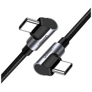  Кабель UGREEN US323 70529 Angled USB-C Cable Aluminum Case with Braided 1m Black 