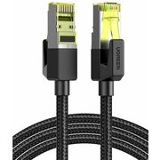  Кабель UGREEN NW150 80424 CAT7 Shielded Round Cable with Braided Modular Plugs 3m Black 