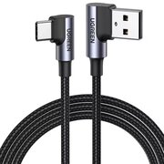  Кабель UGREEN US176 (20855) Right Angle USB-A to USB-C Cable 0.5m Black 