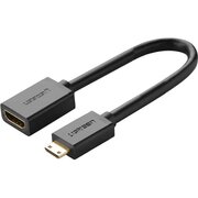  Кабель UGREEN 20137 Mini HDMI Male to HDMI Female Adapter Cable 22cm Black 