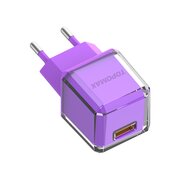  СЗУ TOPOMAX TTC-F20A Type-C QC 3.0, Fast Charger, USB-A, 18W + cabel Type-C purple 