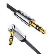  Кабель UGREEN AV119 10598 3.5mm Male to 3.5mm Male Straight to angle flat Cable 1.5m Black 
