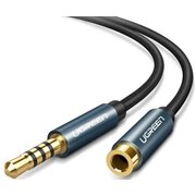  Кабель UGREEN AV118 40672 3.5mm Male to 3.5mm Female Extension Braid 0.5m Black 