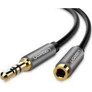  Кабель UGREEN AV118 10592 3.5mm Male to 3.5mm Female Extension Cable 1m AV118 Black 