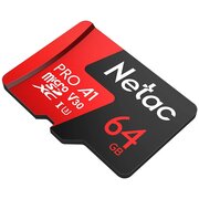  Карта памяти microSDHC Netac P500 Pro NT02P500Pro-064G-R 64GB (с SD адаптером) 100MB/s 