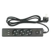  Сетевой удлинитель Power Cube PC-6B-2M 1.9м (3 розетки) черный (коробка) 