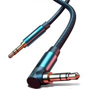  Кабель UGREEN AV112 60180 3.5mm Male to 3.5mm Male Cable Gold Plated Metal Case with Braid 1.5m Blue Black 