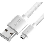  Кабель Greenconnect GCR-54082 MicroUSB 1.0m белый быстрая зарядка нейлон 