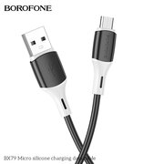  Дата-кабель BOROFONE BX79 BX79 silicone charging Micro, 1м (черный) 