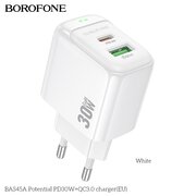  СЗУ BOROFONE BAS45A Potential PD30W+QC3.0 charger EU белый 