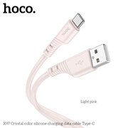  Дата-кабель HOCO X97 Crystal color silicone charging data cable Type-C 1м розовый 