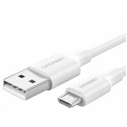  Кабель UGREEN US289 60140 USB 2.0 A to Micro USB Cable Nickel Plating 0.5m White 