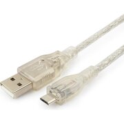  Кабель Cablexpert CCP-mUSB2-AMBM-6-TR USB 2.0 Pro, AM/microBM, 1,8м, экран, феррит.кольцо, прозрачны 
