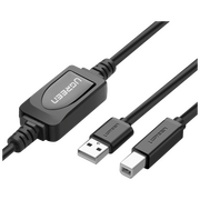  Кабель UGREEN US122 (10362) USB 2.0 A Male to B Male Active Printer Cable 15m Black 