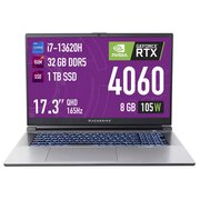  Ноутбук Machenike L17 Star 2K XT (JJ00G700FRU) 17.3" Intel Core i7 13620H 2.4 ГГц 10 ядер 32 ГБ DDR5 1024 ГБ SSD M.2 Nvidia Geforce RTX4060 (8 ГБ) DOS 