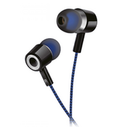  Наушники внутриканальные Perfeo Mild PF-A4482 черные, черно-синий тканевый провод 