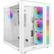  Корпус Ginzzu V570 RGB подсветка, контроллер CRC10, 4* 12RW6 FAN 12CM RGB, закаленное стекло 1*USB 3.0,1*USB 2.0, AU Белый ATX 