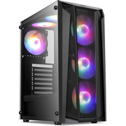  Корпус Оклик OCC-MD302 черный без БП ATX 6x120mm 2xUSB2.0 1xUSB3.0 audio bott PSU 