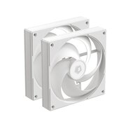  Вентилятор ID-COOLING AS-140-W Duet (2in1) 140x140x25мм (PWM, резиновые углы, белый, 300-1800об/мин, супертихий) Box 