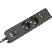  Сетевой удлинитель Power Cube PC-5B-2M 1.9м (2 розетки) черный (коробка) 