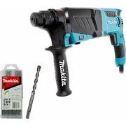  Перфоратор Makita HR2630 + набор буров B-54704 (KIT024) патрон SDS-plus уд. 2.9Дж 800Вт (кейс в комплекте) 
